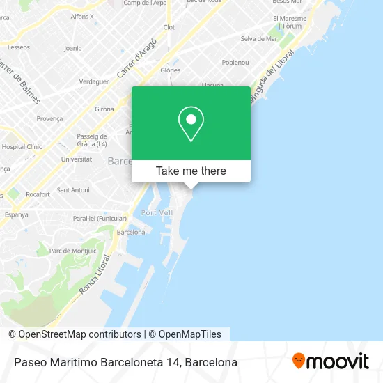 Paseo Maritimo Barceloneta 14 map