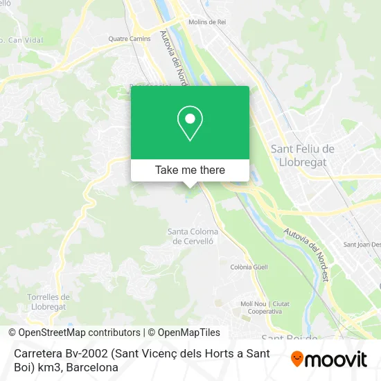 Carretera Bv-2002 (Sant Vicenç dels Horts a Sant Boi) km3 map