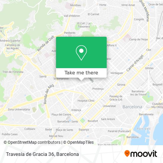 Travesía de Gracia 36 map