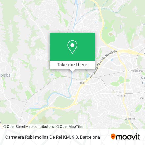 mapa Carretera Rubi-molins De Rei KM. 9,8