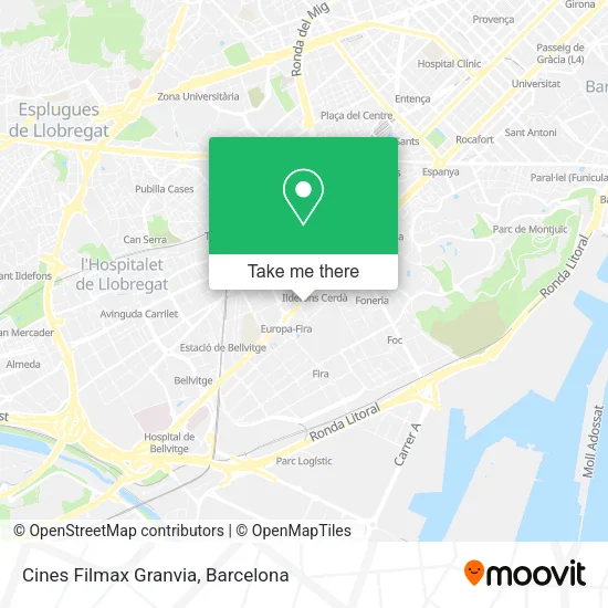 Cines Filmax Granvia map