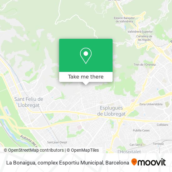 La Bonaigua, complex Esportiu Municipal map