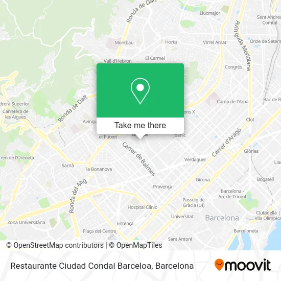 Restaurante Ciudad Condal Barceloa map