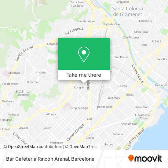 Bar Cafeteria Rincón Arenal map