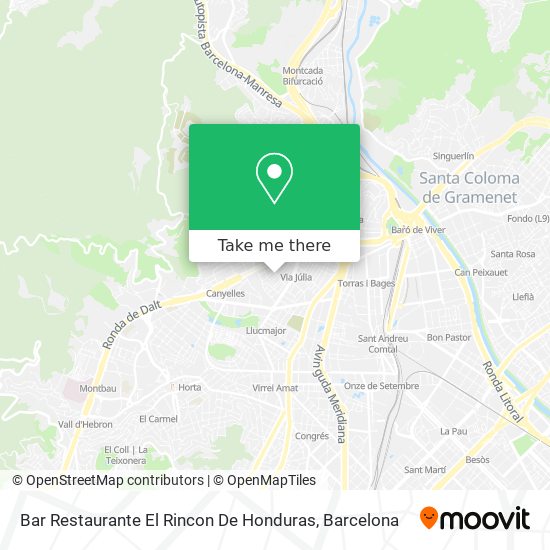 Bar Restaurante El Rincon De Honduras map