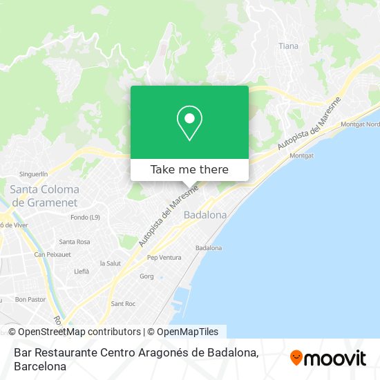 Bar Restaurante Centro Aragonés de Badalona map