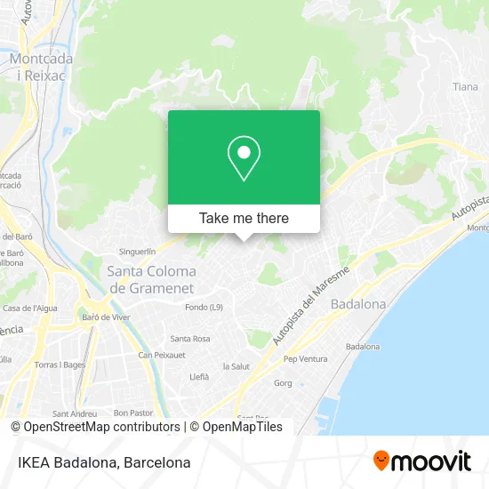 mapa IKEA Badalona
