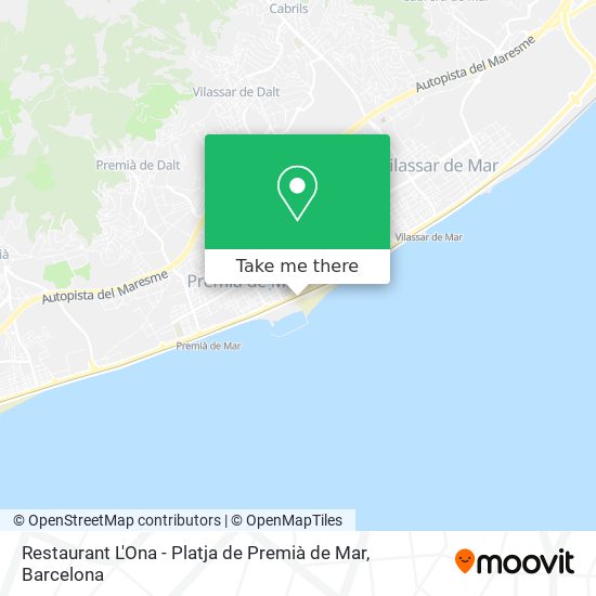 Restaurant L'Ona - Platja de Premià de Mar map