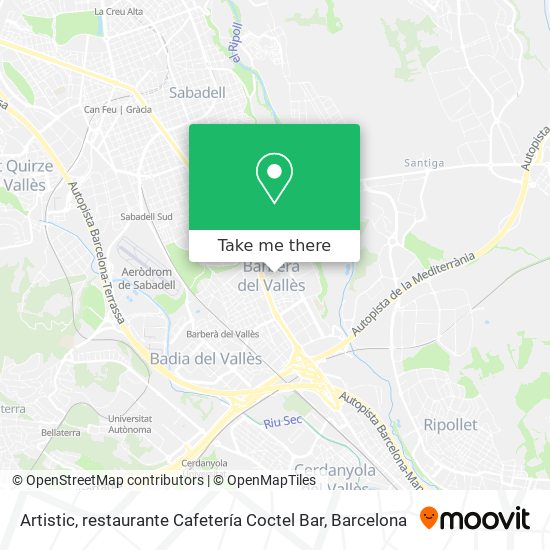 Artistic, restaurante Cafetería Coctel Bar map