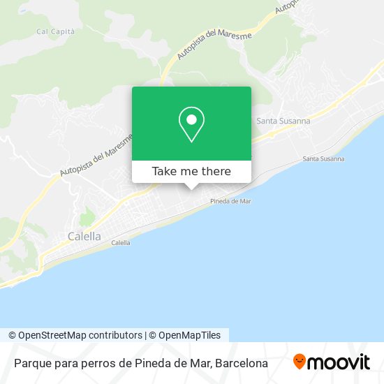 Parque para perros de Pineda de Mar map