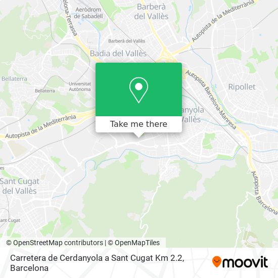 mapa Carretera de Cerdanyola a Sant Cugat Km 2.2