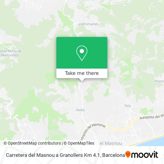 mapa Carretera del Masnou a Granollers Km 4.1