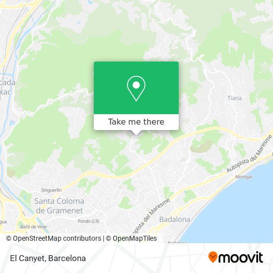 El Canyet map