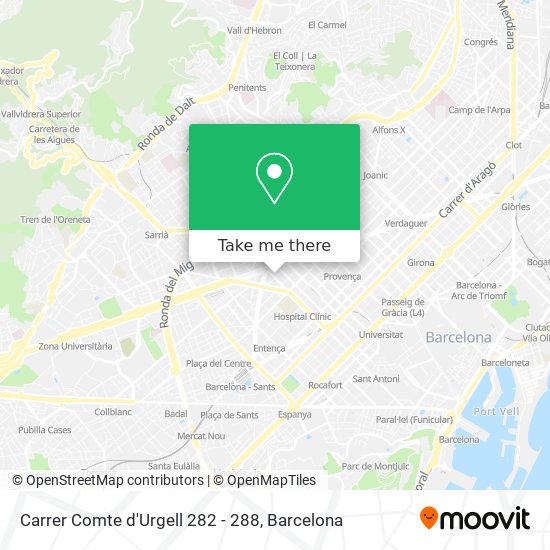 Carrer Comte d'Urgell 282 - 288 map