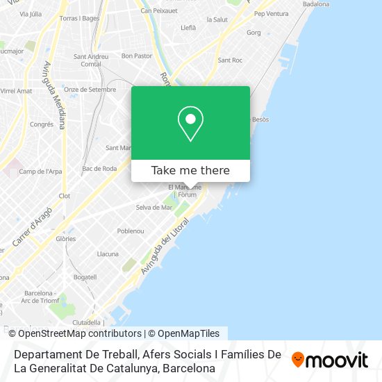 Departament De Treball, Afers Socials I Famílies De La Generalitat De Catalunya map