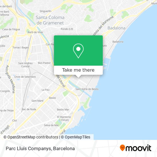 Parc Lluís Companys map