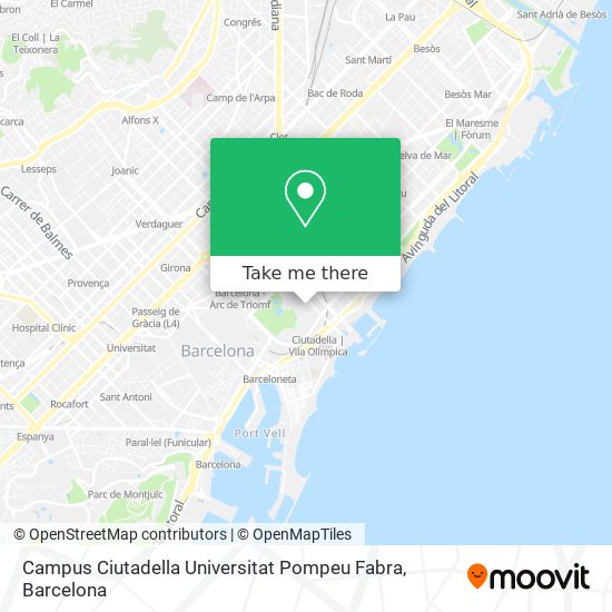 Campus Ciutadella Universitat Pompeu Fabra map