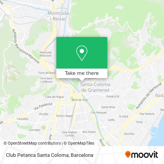 mapa Club Petanca Santa Coloma