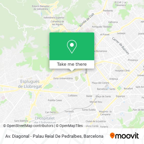 mapa Av. Diagonal - Palau Reial De Pedralbes