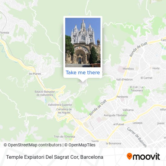 Temple Expiatori Del Sagrat Cor map