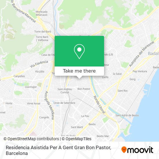 Residencia Asistida Per A Gent Gran Bon Pastor map