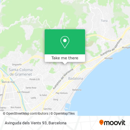 mapa Avinguda dels Vents 93