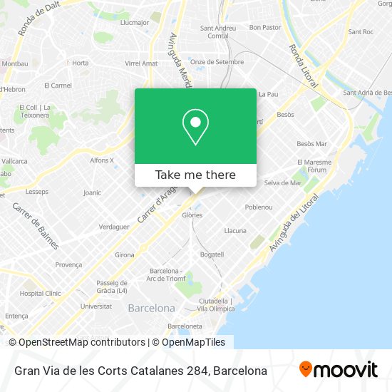Gran Via de les Corts Catalanes 284 map