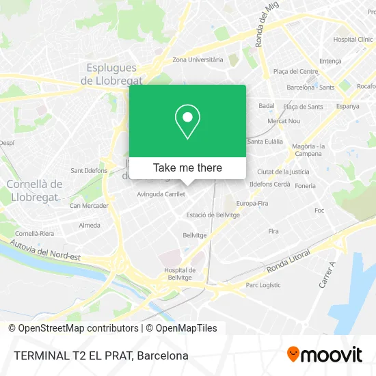 TERMINAL T2 EL PRAT map