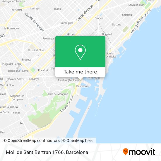 Moll de Sant Bertran 1766 map