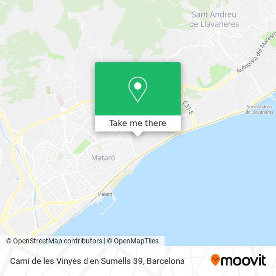 Camí de les Vinyes d'en Sumells 39 map