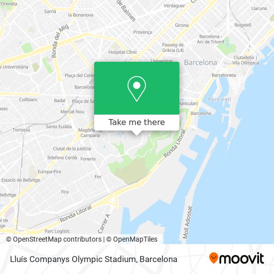 Lluís Companys Olympic Stadium map