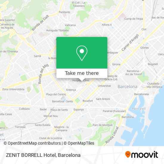 mapa ZENIT BORRELL Hotel