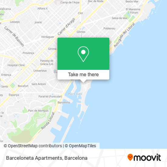 mapa Barceloneta Apartments