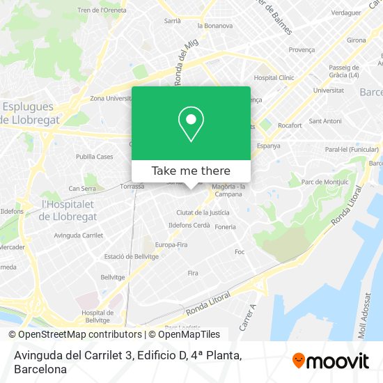 Avinguda del Carrilet 3, Edificio D, 4ª Planta map