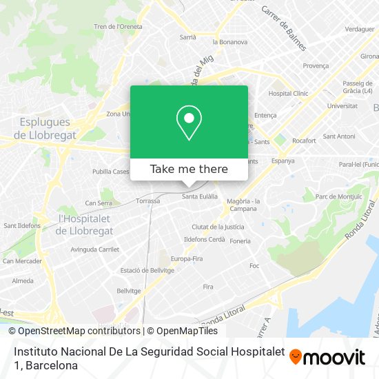 Instituto Nacional De La Seguridad Social Hospitalet 1 map