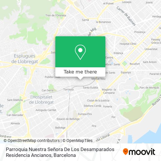 mapa Parroquia Nuestra Señora De Los Desamparados Residencia Ancianos