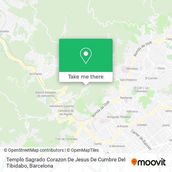 mapa Templo Sagrado Corazon De Jesus De Cumbre Del Tibidabo