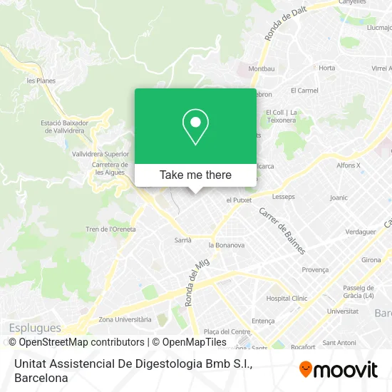Unitat Assistencial De Digestologia Bmb S.l. map