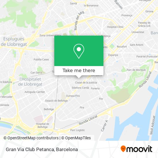 mapa Gran Via Club Petanca