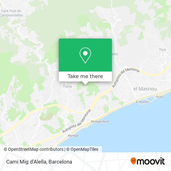 Camí Mig d'Alella map