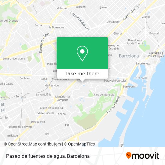 Paseo de fuentes de agua map