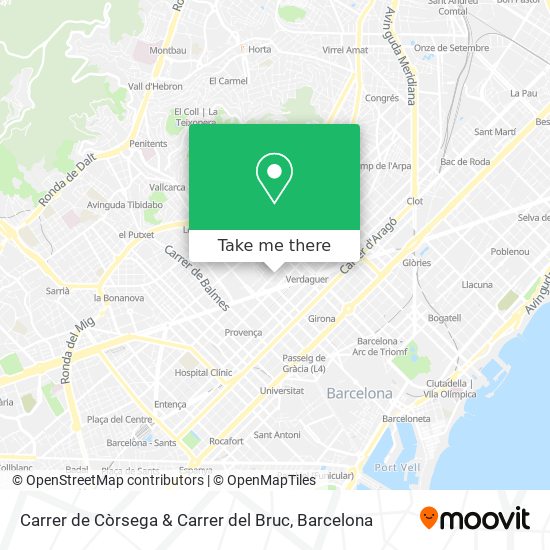 mapa Carrer de Còrsega & Carrer del Bruc