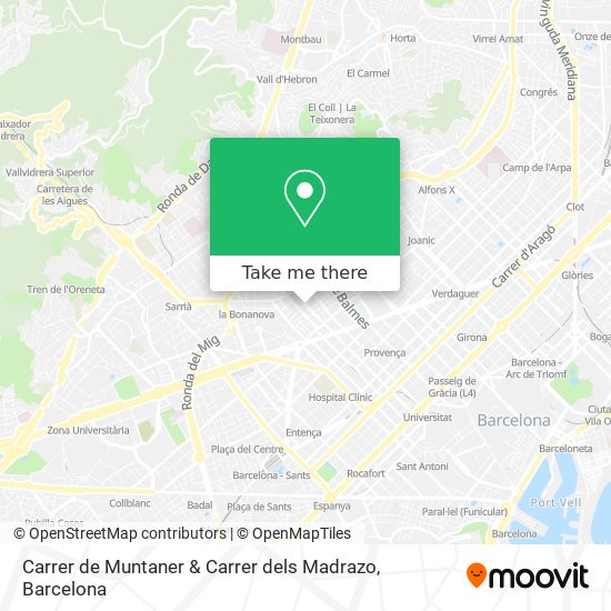 mapa Carrer de Muntaner & Carrer dels Madrazo