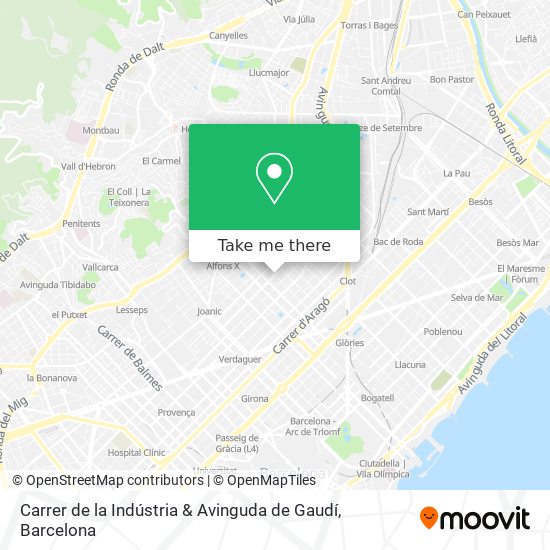 Carrer de la Indústria & Avinguda de Gaudí map