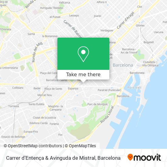 Carrer d'Entença & Avinguda de Mistral map