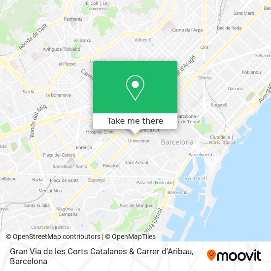 Gran Via de les Corts Catalanes & Carrer d'Aribau map