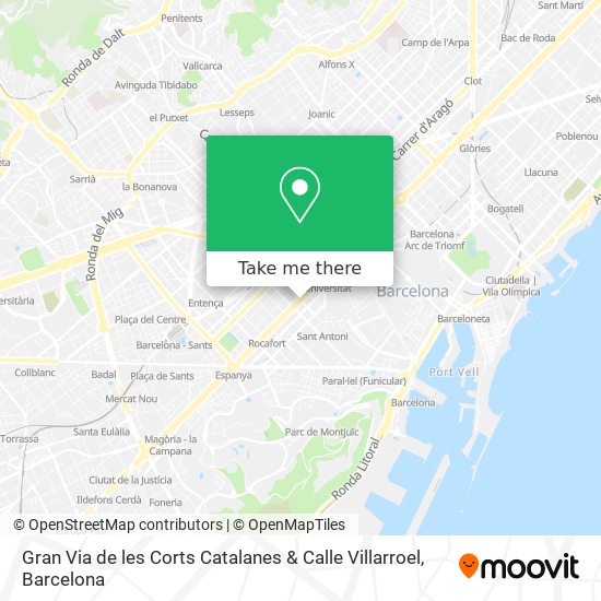 Gran Via de les Corts Catalanes & Calle Villarroel map