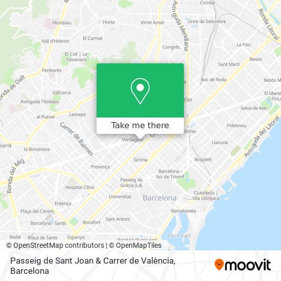 mapa Passeig de Sant Joan & Carrer de València