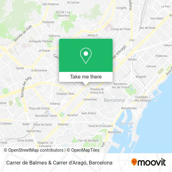 Carrer de Balmes & Carrer d'Aragó map