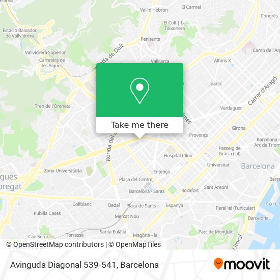 mapa Avinguda Diagonal 539-541